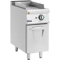 Royal Catering Plancha électrique - 5,4 kW - rainurée - avec meuble bas - 40 x 70 cm - Pro 730 Series - RCEG-40/700CG