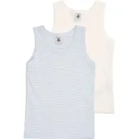 Petit Bateau Maillot de corps bleu clair / blanc cassé
