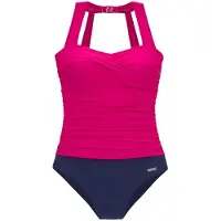 LASCANA Maillot de bain modelant bleu marine / rose néon