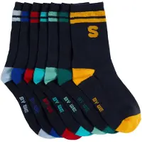 We fashion Chaussettes bleu / jaune d'or / vert foncé / rouge
