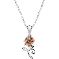 Disney Halskette Schöne und das Biest Rose, 925 Sterling Silber