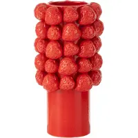 J-Line Vase fraises ceramique rouge large