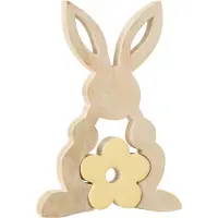J-Line Fleur Centre Bois Jaune Large