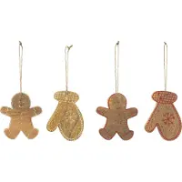 J-Line Suspension gant bois de manguier mix assortiment de 4