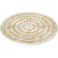J-Line Plateau mosaic verre argent/or medium