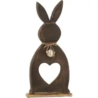 J-Line Coeur de lapin+uf - Bois de manguier - Marron foncé - Large