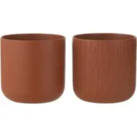 J-Line Cachepot gen ceramique marron extra large assortiment de 2