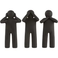 J-Line P'tit maurice entendre/voir/se taire resine noir large assortiment de 3