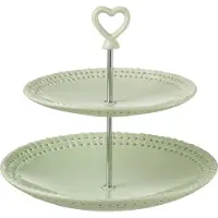 J-Line Plateau 2 etages ceramique vert