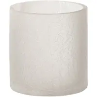 J-Line Photophore cylindrique craquele verre givre blanc small