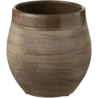 J-Line Cachepot gio ceramique marron small