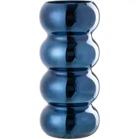 J-Line Vase chenille verre bleu