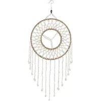 J-Line Attrape-reve mandala coquillage blanc large