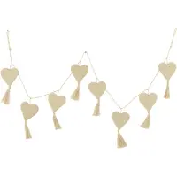 J-Line Guirlande coeur jute creme