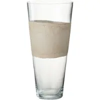 J-Line Vase delph verre transparent/beige medium