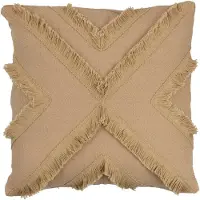 J-Line Cushion Cross Square Polyester Beige