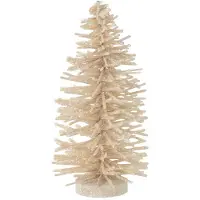 J-Line Sapin de noël décoratif paillettes bois blanc small
