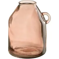 J-Line Vase anse cylindre verre rose clair small