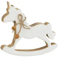 J-Line Licorne bascule bois blanc
