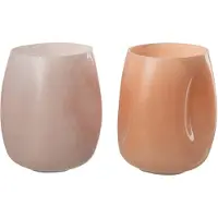 J-Line Vase bosse verre rose/orange small assortiment de 2