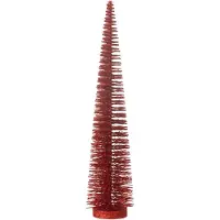 J-Line Sapin de noël décoratif paillettes plastique rouge medium