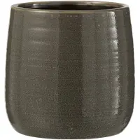 J-Line Cachepot uni ceramique gris medium