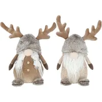 J-Line Lutin bois de cerf brillant textile marron/gris large assortiment de 2