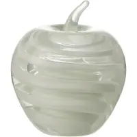 J-Line Presse-papier pomme en verre blanc large