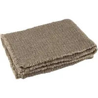 J-Line Plaid bords effiloches coton/polyester taupe