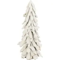 J-Line Sapin enneige bois flotte blanc large