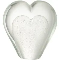 J-Line Presse-papier coeur en verre blanc large