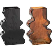 J-Line Vase irregulier verre camel/marron fonce large assortiment de 2