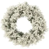 J-Line Couronne de noel+led chaud blanc plastique enneige vert small