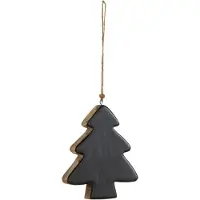 J-Line Suspension sapin bois noir large
