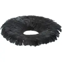 J-Line Couronne decorative plumes noir