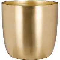 Mica Decorations Flowerpot Alano 1119954, metal, Ø 13 cm, gold (13 x 12.50 cm)