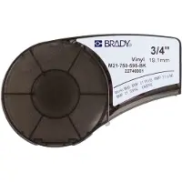 Brady M21-750-595-BK ruban vinyle blanc sur noir 19,1 mm x 6,40 m (d'origine)