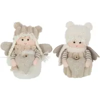 J-Line Garcon et fille textile blanc/beige small assortiment de 2
