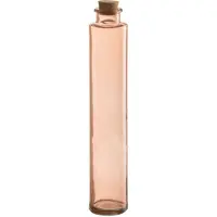 J-Line Bouteille bouchon verre rose clair