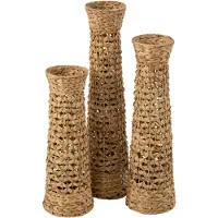 J-Line Set de 3 vases jan jonc naturel