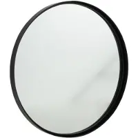 J-Line Miroir rond bord haut metal/verre noir small