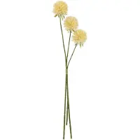 J-Line Fleur allium 3 pieces plastique jaune clair l