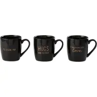 Jline Mug amour ceramique noir assortiment de 3