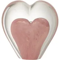 J-Line Presse-papier coeur en verre rose small