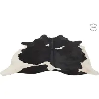 J-Line Peau de vache cuir noir/blanc 3-4m²