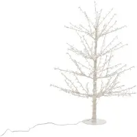 J-Line Arbre nu + led + perles metal blanc small
