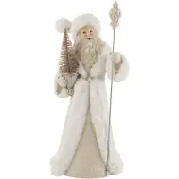 J-Line Pere noel decoratif resine blanc/champagne