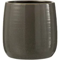 J-Line Cachepot uni ceramique gris large