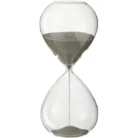 J-Line Sablier decoratif verre/sable gris medium