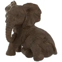 J-Line Elephant Reclining - Polyresin - Dark Brown
